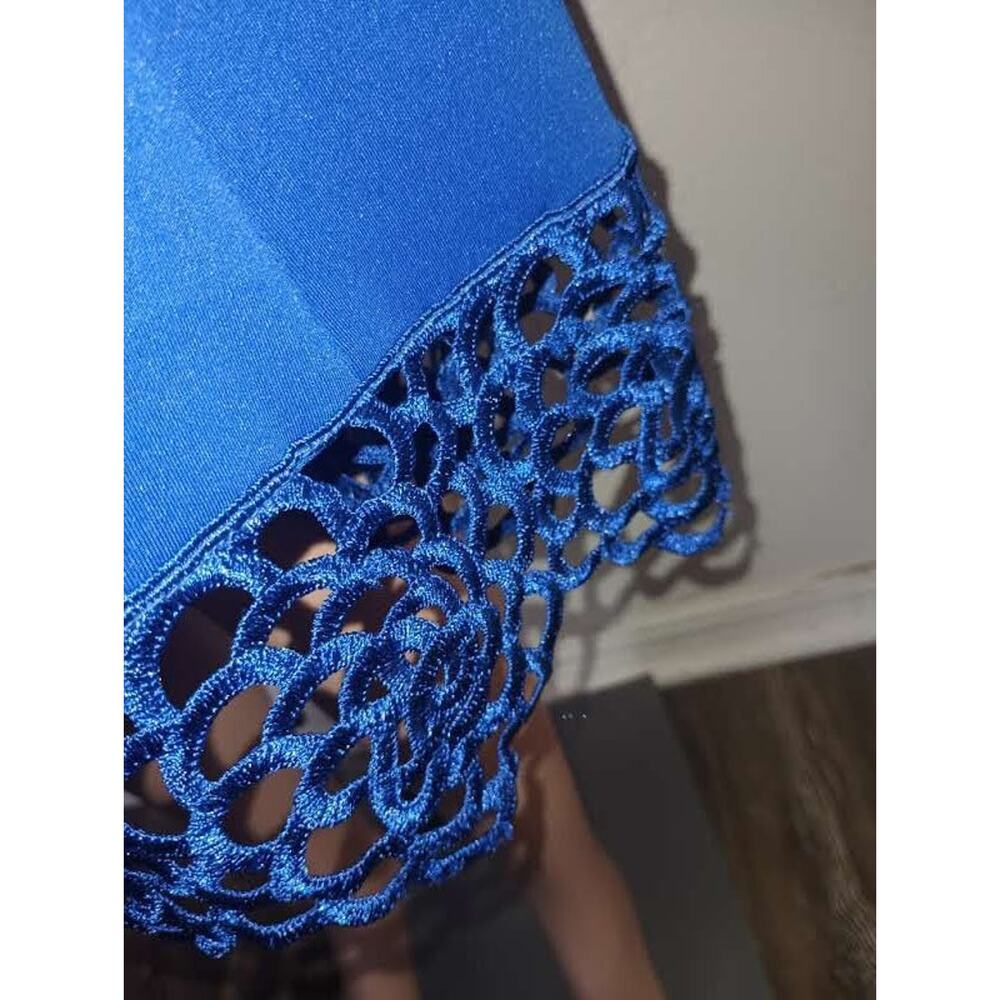 Donna Ricco Royal Blue Sleeveless Dress Size 10 W011 - Picture 7 of 10